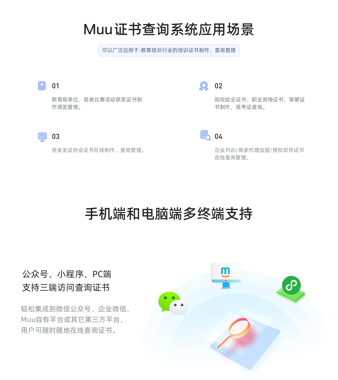 Muu证书查询系统，可以灵活定制证书界面样式，适用于多种行业机构